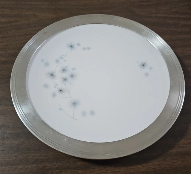 Rose Point by Wallace Sterling Silver Royal Doulton China Serving Plate (#5759)