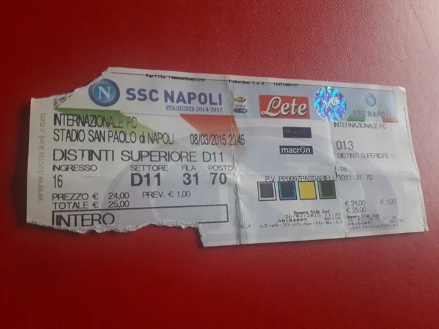 ITALIA SPORT CALCIO : Lot De Billets D'Entrée De Match - Squadra NAPOLI - Souvenir Italie