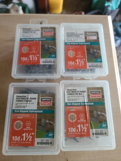 4 piezas Simpson Corbata Fuerte 10D N10 X 1-1/2" Uña Viga 120/Pk N10D5HDG-R,480 Total