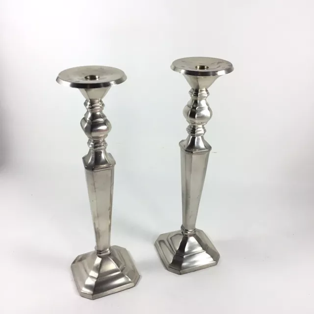 Pottery Barn Silver Tone Tapper Or Pillar Candle Holders  16”High