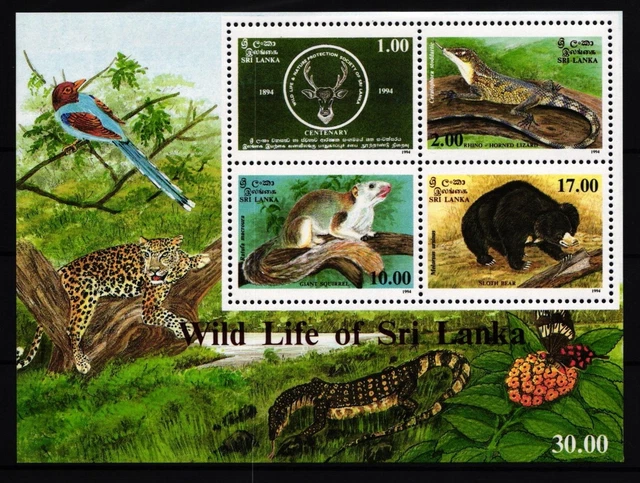 Sri Lanka Block 56 postfrisch Tierschutz #II908