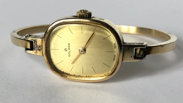 VINTAGE 1970'S GOLANA Swiss Made Ladies Gold Plated Bracelet