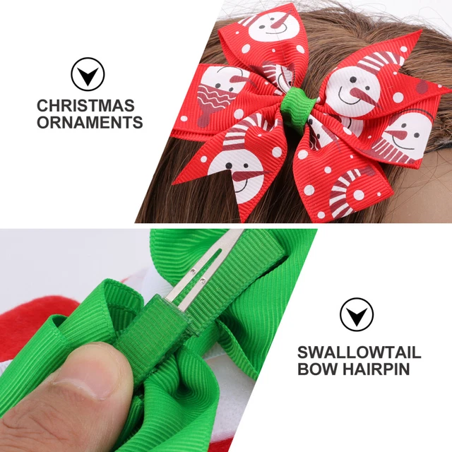 20 Pcs Stoff Band Beugt Barrettes Urlaub Haar Bögen Weihnachten Stirnbänder 4