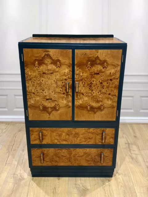 Art Deco Walnut Burr Drinks Cocktail Cabinet