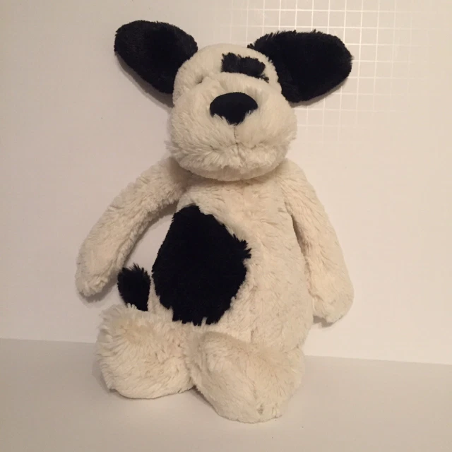 JELLYCAT BASHFUL MUTT Soft Toy Dog Puppy Cream Black Spot Medium Plush jellycat-bashful-mutt-soft-toy-dog-puppy-cream-black-spot-medium-plush