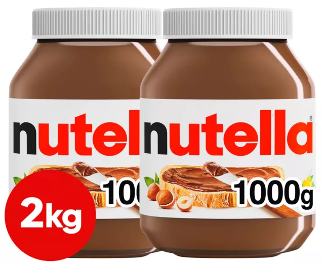 NUTELLA SPREAD JAR 2x 1kg Chocolate Cocoa Hazelnut Breakfast Toast Free  Shipping $29.85 - PicClick AU
