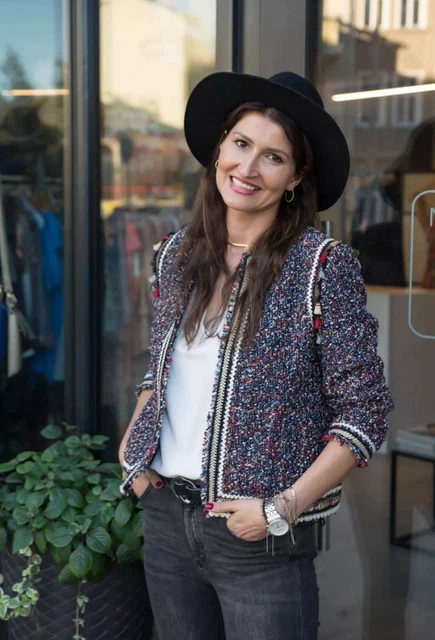 Veste Blazer Tweed à Studs Multicolore ZARA - Taille XS - Style Fantaisie Bloggeuse - Occasion Très Bon État