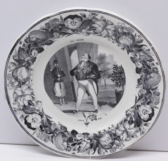 -ANCIENNE ASSIETTE CERAMIQUE CREIL & MONTEREAU ORGUEIL & LYS collection  D