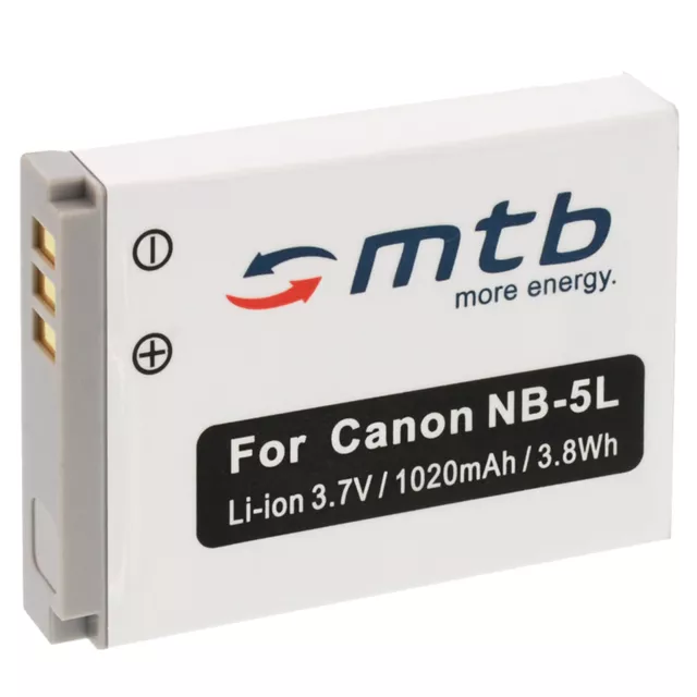 Batteria NB-5L per Canon PowerShot SX200 IS, SX210 IS, SX220 HS, SX230 HS