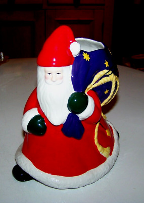 Vintage Christmas Vase Walking Santa 2000 Mary Engelbreit Enesco