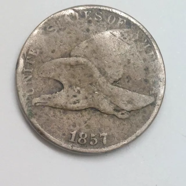 1857 flying eagle cent with full date / Clashed