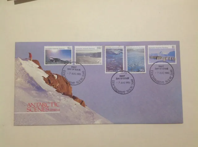 First Day Issue  1985 AAT Antartic Scenes series 2, 15c,33c,45c,90c,$1