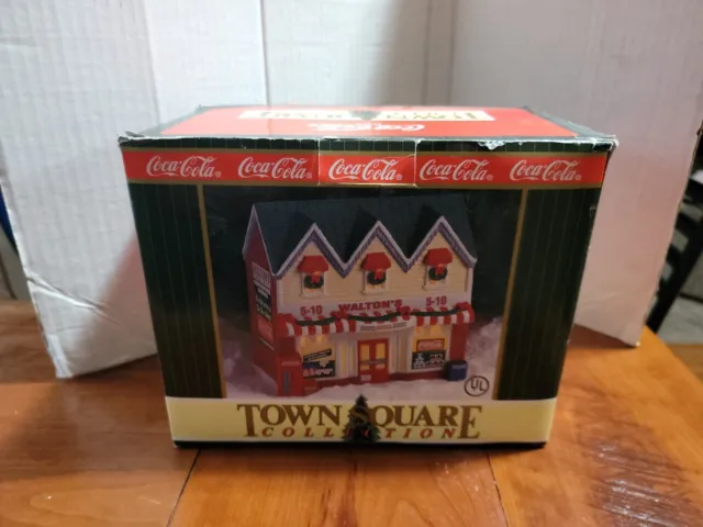Coca-Cola Town Square Collection Walton’s 5-10 Christmas Village - Retired 1996