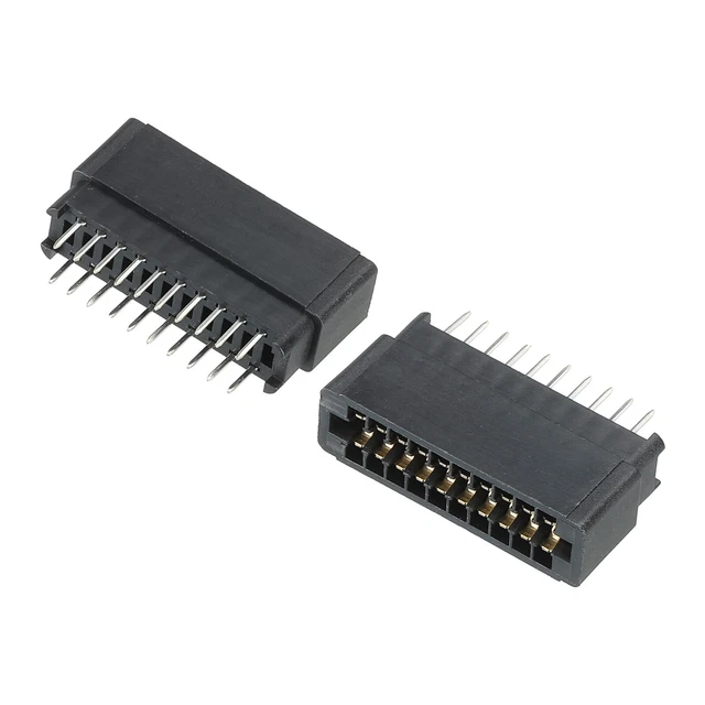 Scheda Bordo Connettore Nero Presa Destra Angolo 20 Pin 2.54mm Passo 2pz