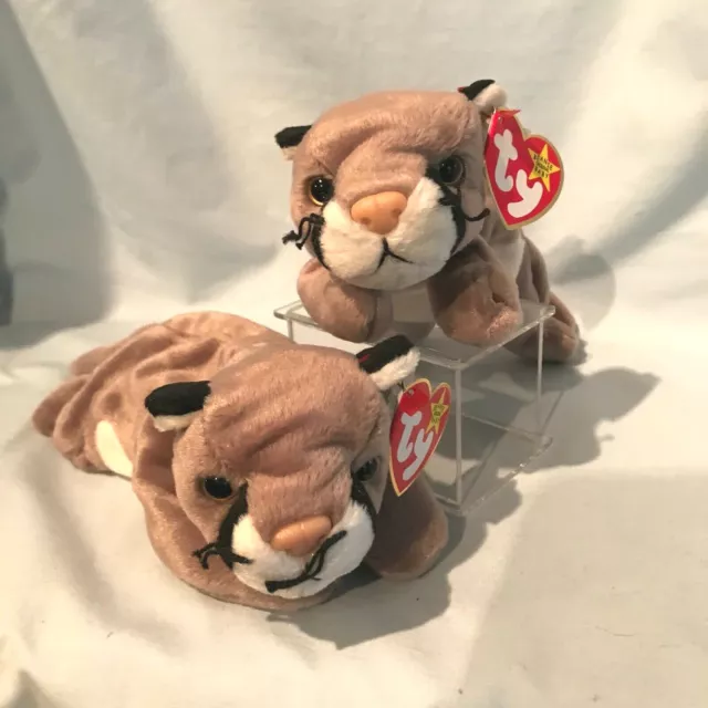 Canyon the Cougar #4212 Ty Beanie Babies Lot of 2 1998 PE Retired $12.99