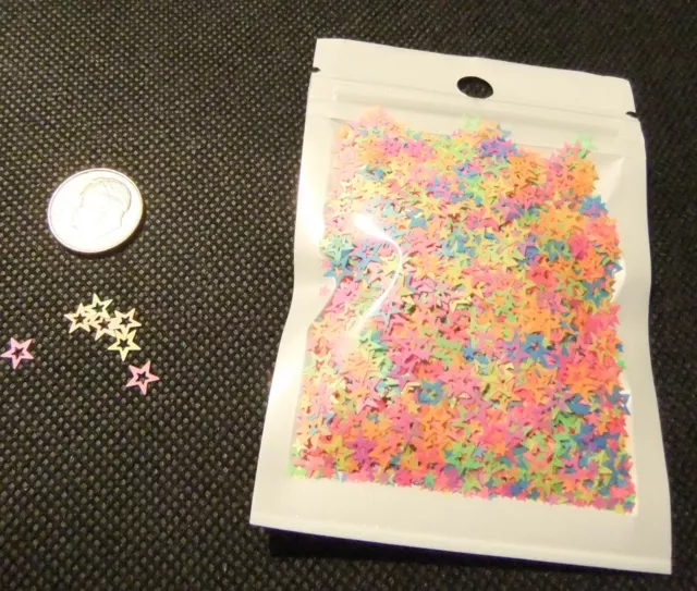 SHAPE GLITTER (U CHOOSE) Neon Stars, Dollar Sign, 4 Leaf Clover, Music Notes...