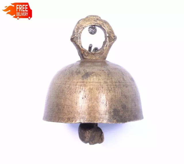 Antique Old Handcrafted Home Decorative Brass Ritual Bell, Good Sound. G70-79