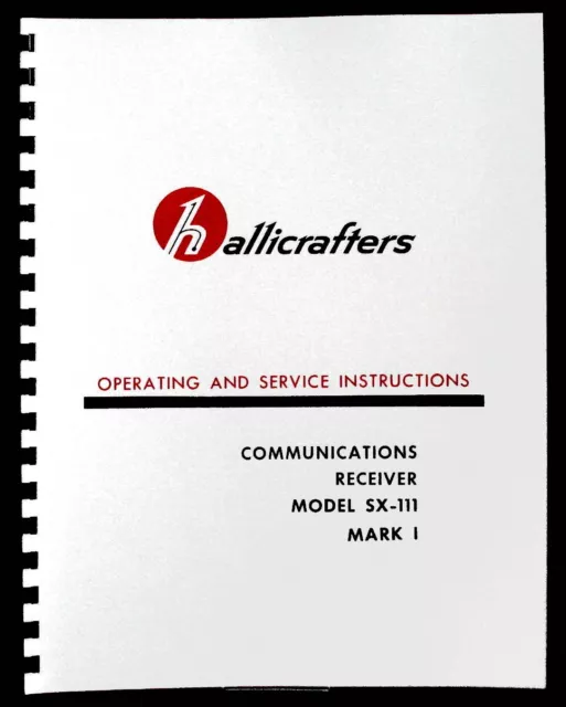 Hallicrafters SX-111 SX111 MK1 Receiver Manual Ham Radio