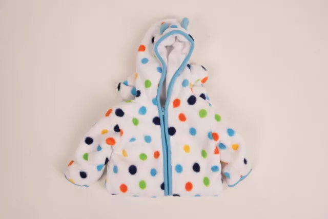 Absorba Baby One Piece Unisex Footed 3-6 Mos MultiColor Polka Dot Fleece 3