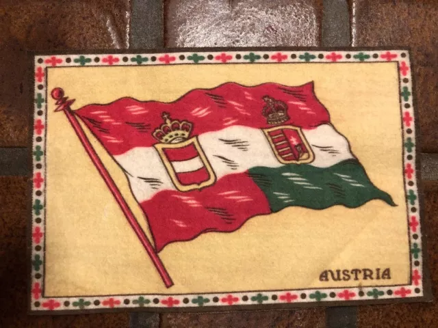 Old Vintage Antique Tobacco Souvenir Cigar Felt AUSTRIA Flag