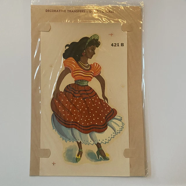 Calcomanías hispanas latinoamericanas duro 421B de colección para mujer coloridas decorativas