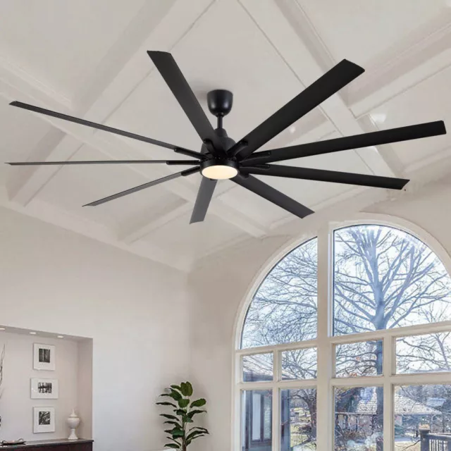 84 In. Indoor Modern Industrial Aluminum Blade Ceiling Fan With LED Light and