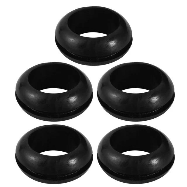 Fil passe-câble 5pcs protection caoutchouc noir 18mm passe-double face