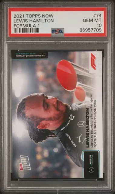 PSA 10 Lewis Hamilton Topps Now #74 'Qatar Grand Prix 2021'  F1/Formula 1 Card