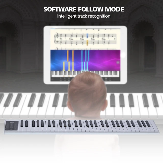 Kit Tastiera Elettrica 61 Tasti Con Microfono E Leggio – Pianoforte Portatile Ricaricabile Per Bambini, Suoni E Ritmi