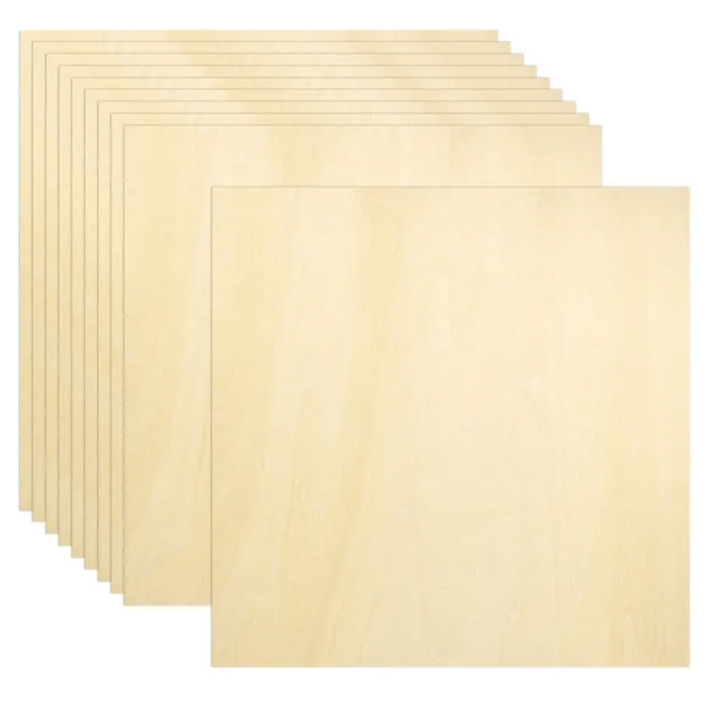 24Pcs Basswood Sheets 11.8 x 11.8 x 1/8 Inch Plywood Wood Panels Lightweight