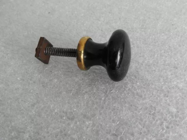 ancien bouton poignée de porte porcelaine noir placard fenêtre serrure knob door