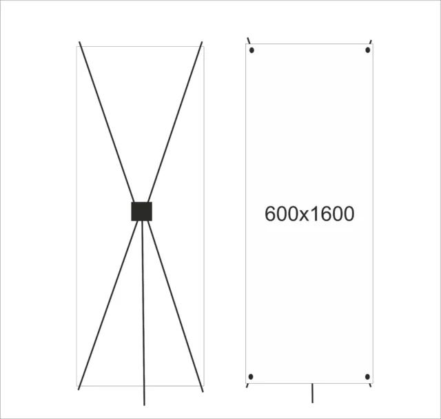 X-Banner, XBanner Display 60 x 160 cm inkl. Tragetasche ohne Druck (600x1600 mm)