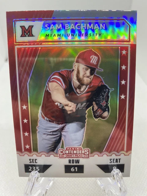 Sam Bachman 2021 Elite Extra Edition Silver Prizm College Tickets Optic Card