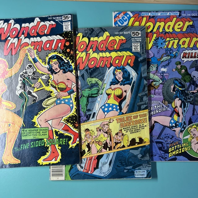 Wonder Woman Comic Lot of 3 #243, 247, 248 Bronze Age DC Comics 1978 Amazons