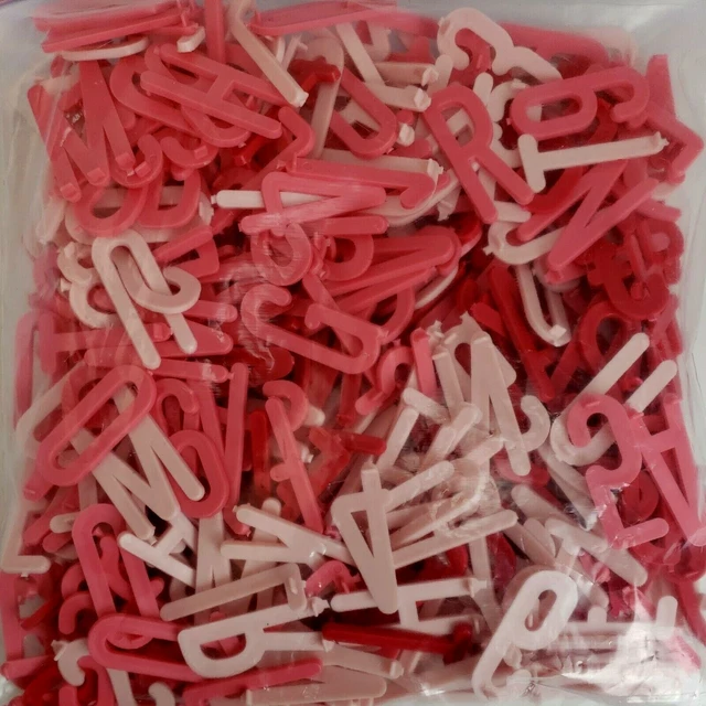 Menu Board Letter Set Plastic Reader Message Marquee Sign Lettering Pink Red 2"