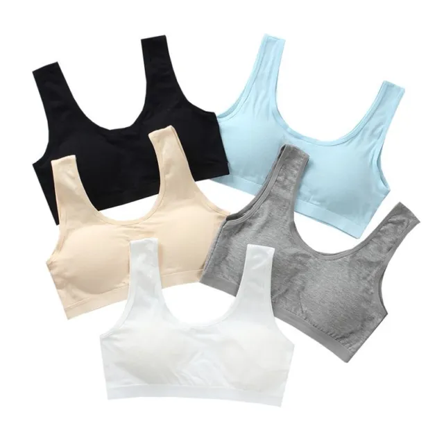 Kids Girls Underwear Sport Training Tank Cotton Puberty Teenage Breathable  Bras