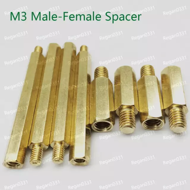 25/50/100pcs Brass M3 Hex Column Standoff Support Spacer Screw Nut for PCB Board