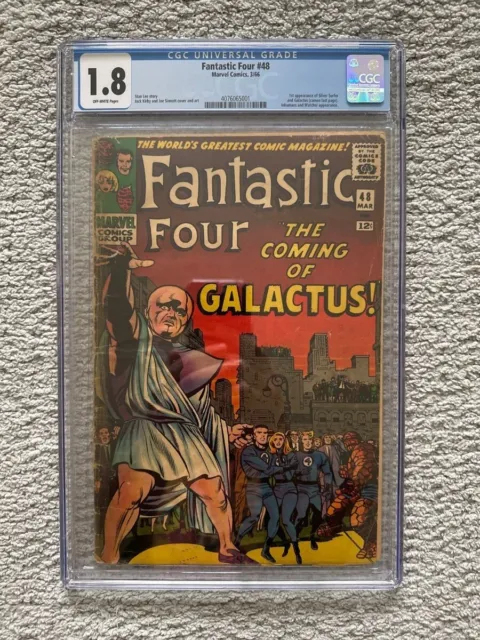 Fantastic Four #48 CGC 1.8 OW Marvel 1966 1st App of Silver Surfer and Galactus