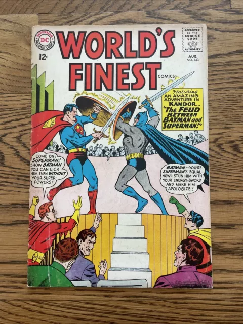 World's Finest Comics #143  (DC Comics 1964) Silver Age Batman Superman VG