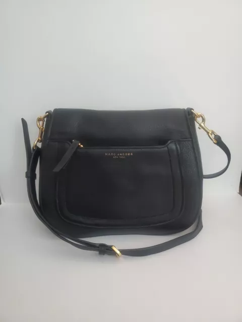 Marc Jacobs Empire City Messenger Leather Crossbody Purse Handbag In Black