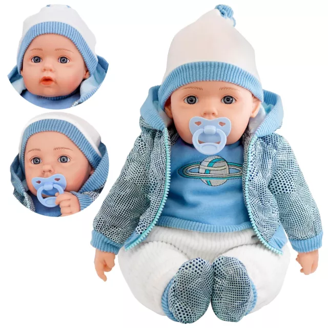 BiBi Doll “Navy" Blue Space Jacket - 20” Baby Doll Soft Bodied Toy with Sounds