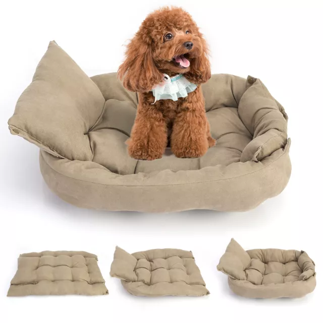 3-in-1 Dog Bed Comfortable Pet Mat Sofa Machine Washable Dogs Kennel Sleeping 16
