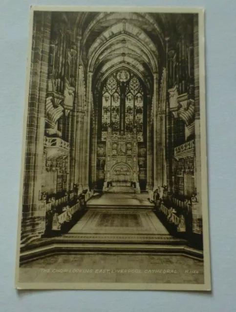 i018 The Choir Looking East LIVERPOOL CATHEDRAL Sepiatype Valentines Postcard
