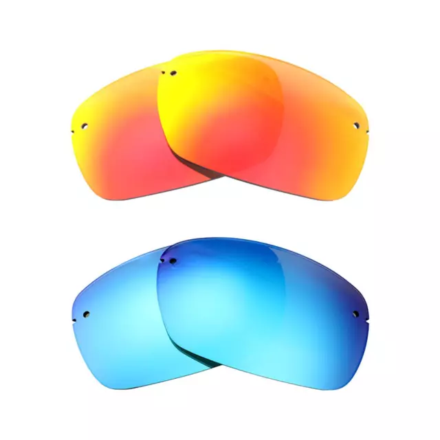 Nuovo Walleva Rosso Fuoco + Blu Ghiaccio Lenti Polarizzate Per Maui Jim Kumu