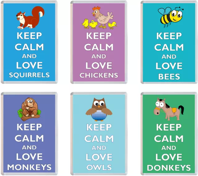 Various Keep Calm Animals/Birds  96 x 67mm Jumbo Fridge Magnet Xmas Gift Present