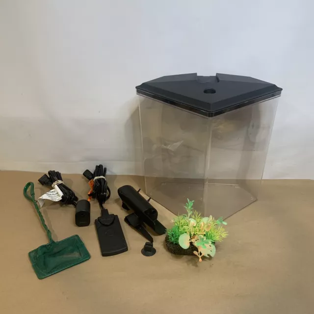 Koller Craft 2 Gallon Corner Diamond Shaped Fish Tank Starter Kit