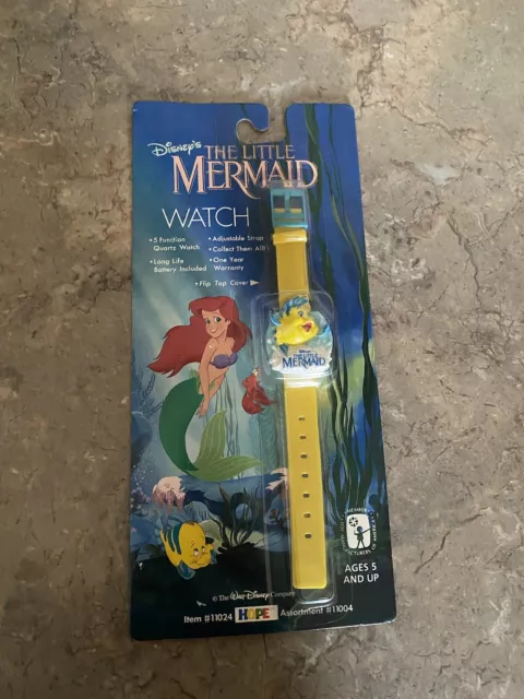 SEALED 1989 Hope Disney Little Mermaid Digital Flip Watch Flounder On Card