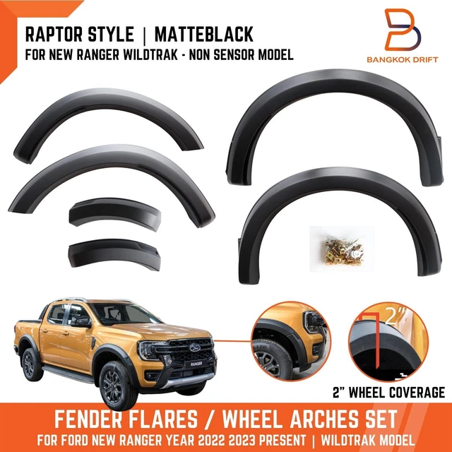 BOLTED MATTEBLACK FENDER Flares FIT Ford Ranger 20222023 Wildtrak No