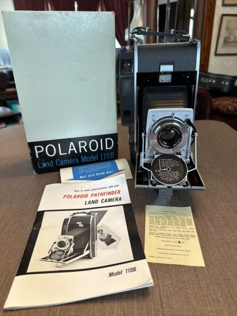 Vintage Polaroid 110B Land Camera - Pathfinder In Original Box w/Papers! Nice!