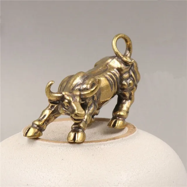 Soild Brass Bullfighting Statue Ornament Animal Miniature Figurine Decoration